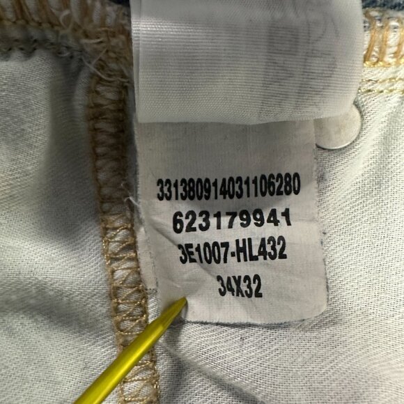 Hollister Mens 34x32 Relaxed Straight Leg Jeans Light Wash Distressed Denim - Picture 14 of 16